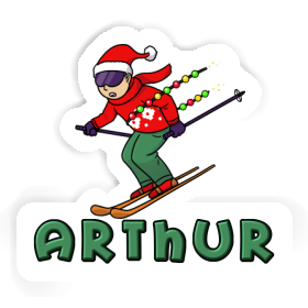 Arthur Sticker Christmas Skier Image