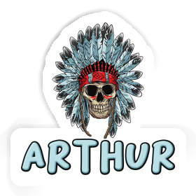 Arthur Sticker Indian Skull Image