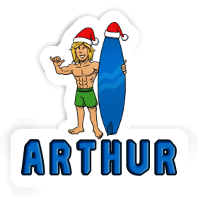 Christmas Surfer Sticker Arthur Image