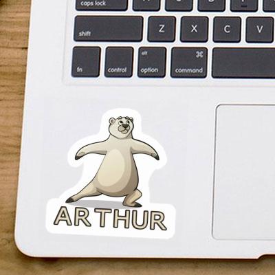 Yoga Bear Sticker Arthur Laptop Image