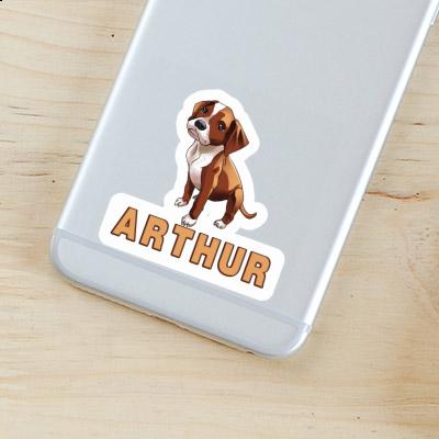 Sticker Arthur Boxerhund Gift package Image