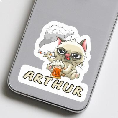 Sticker Smoking Cat Arthur Gift package Image