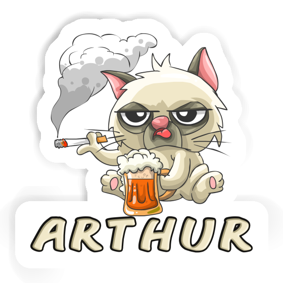 Sticker Smoking Cat Arthur Image