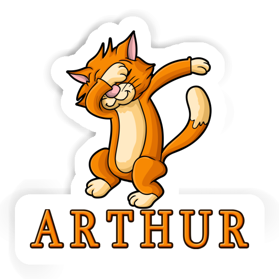 Sticker Dabbing Cat Arthur Notebook Image