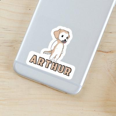 Sticker Golden Retriever Arthur Gift package Image