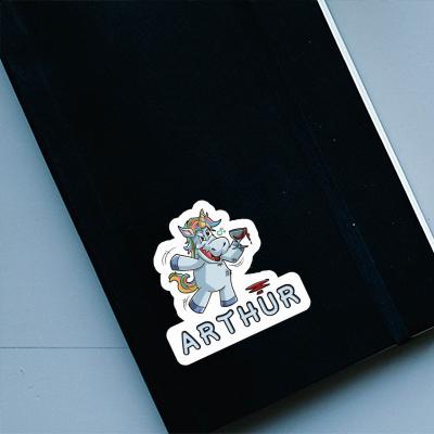 Sticker Arthur Unicorn Notebook Image