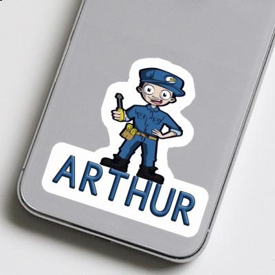 Sticker Elektriker Arthur Gift package Image