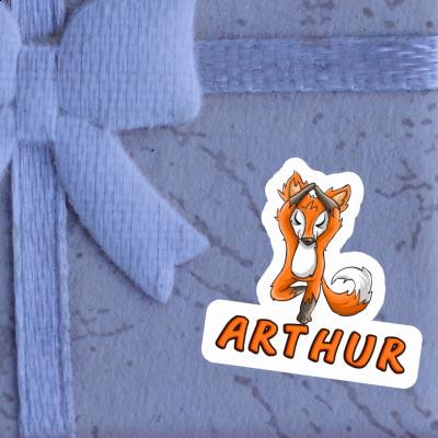 Sticker Arthur Yoga Fox Laptop Image