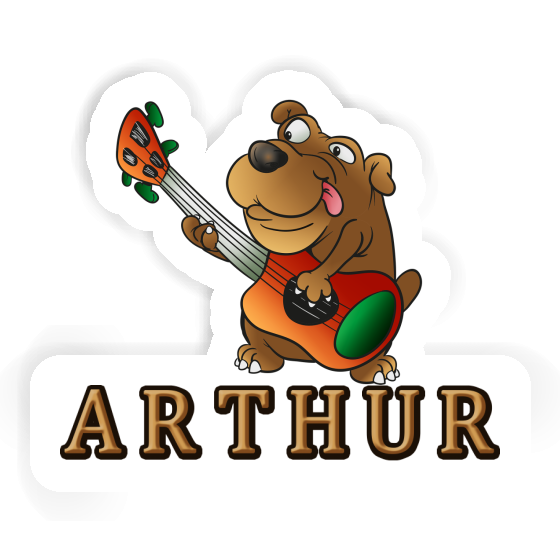 Sticker Arthur Guitar Dog Notebook Image