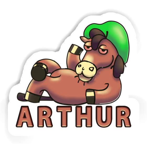 Sticker Lying horse Arthur Gift package Image