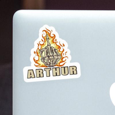 Mittelfinger Sticker Arthur Laptop Image