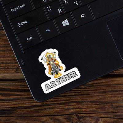 Sticker Arthur Motorbike Rider Notebook Image