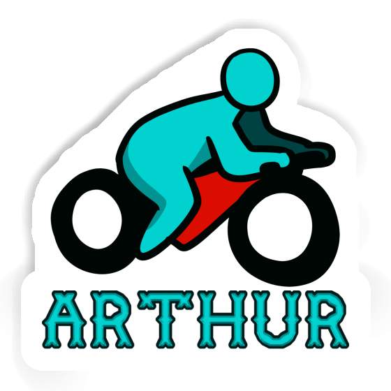 Motorbike Driver Sticker Arthur Laptop Image