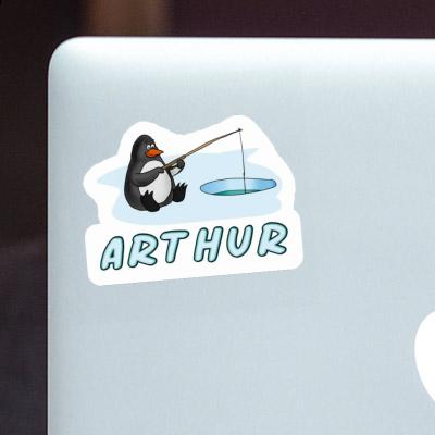 Sticker Arthur Fishing Penguin Laptop Image