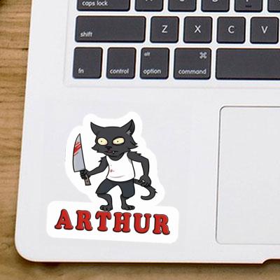 Sticker Arthur Psycho-Katze Notebook Image