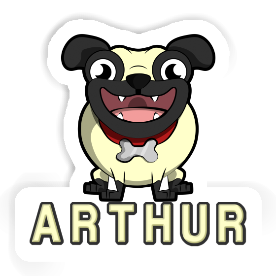 Sticker Pug Arthur Gift package Image