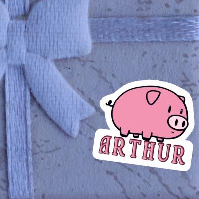 Aufkleber Schwein Arthur Notebook Image