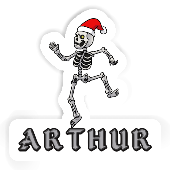 Sticker Christmas Skeleton Arthur Gift package Image