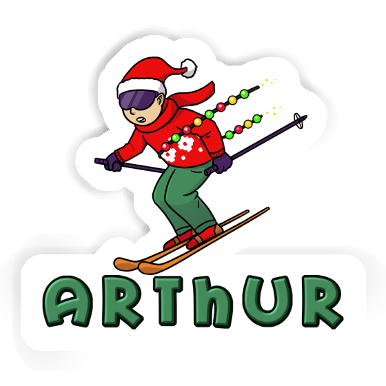 Arthur Sticker Christmas Skier Image