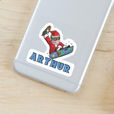 Sticker Arthur Weihnachts-Snowboarder Gift package Image