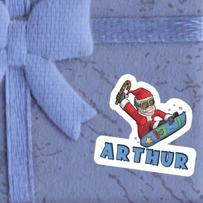 Sticker Arthur Weihnachts-Snowboarder Gift package Image