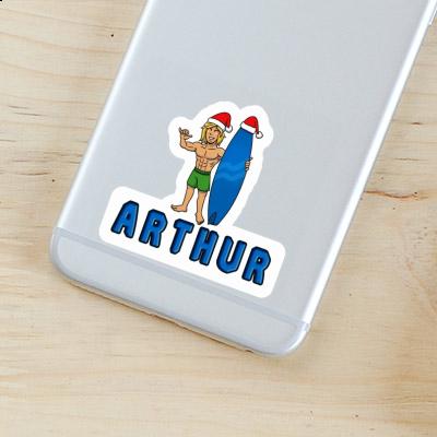 Christmas Surfer Sticker Arthur Gift package Image