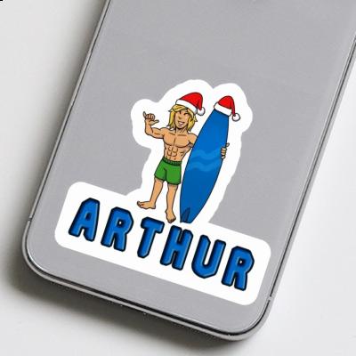 Christmas Surfer Sticker Arthur Image