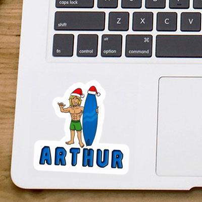 Christmas Surfer Sticker Arthur Gift package Image