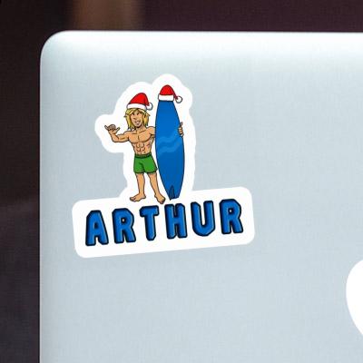 Autocollant Surfeur de Noël Arthur Notebook Image