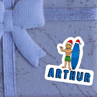 Christmas Surfer Sticker Arthur Gift package Image