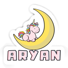 Sticker Moon Unicorn Aryan Image