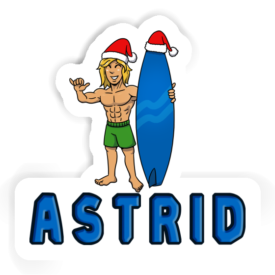 Sticker Christmas Surfer Astrid Gift package Image