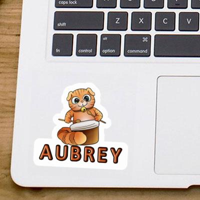 Aubrey Sticker Drummer Cat Image