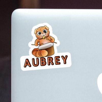 Aubrey Sticker Drummer Cat Notebook Image