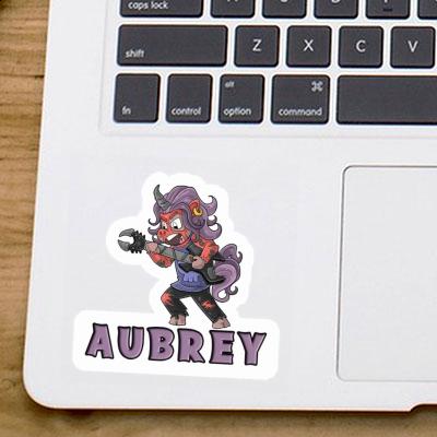 Aubrey Sticker Rockendes Einhorn Notebook Image