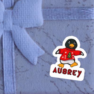 Sticker Christmas Penguin Aubrey Laptop Image