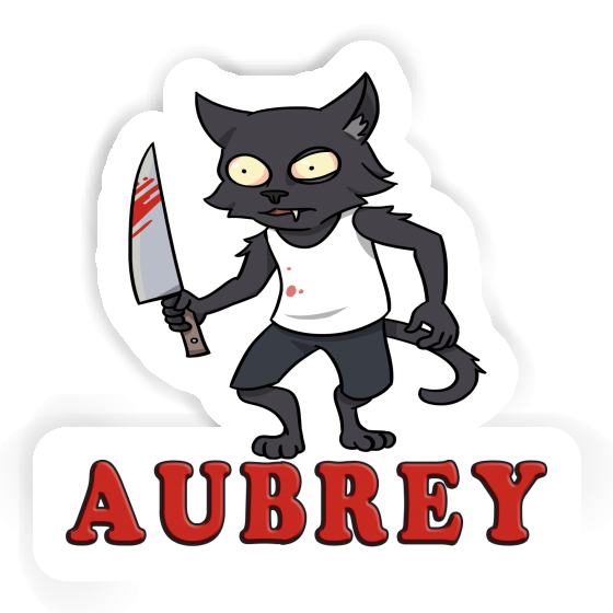 Sticker Aubrey Psycho Cat Notebook Image