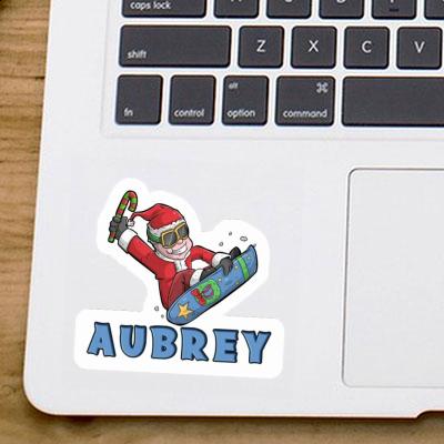 Sticker Aubrey Christmas Snowboarder Laptop Image