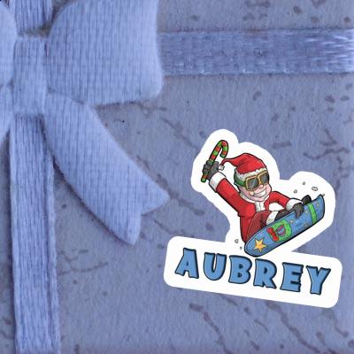 Sticker Aubrey Christmas Snowboarder Gift package Image