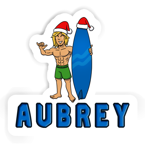 Sticker Christmas Surfer Aubrey Gift package Image