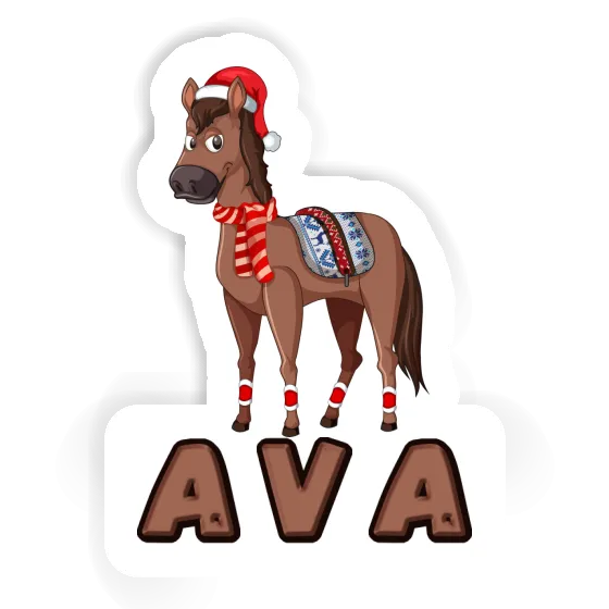 Autocollant Cheval de Noël Ava Laptop Image
