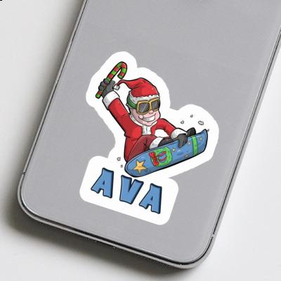 Sticker Ava Christmas Snowboarder Image