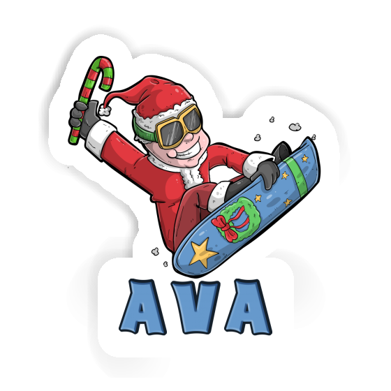 Autocollant Snowboarder de Noël Ava Laptop Image
