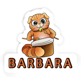 Drummer Cat Sticker Barbara Image