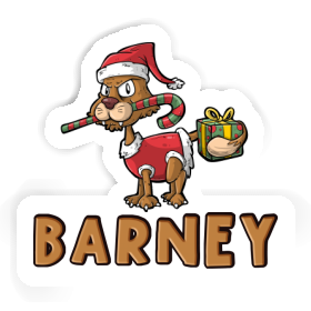 Christmas Cat Sticker Barney Image