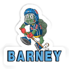 Hockey Player Sticker Barney Image