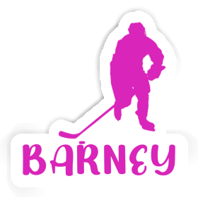 Hockey Player Sticker Barney Image