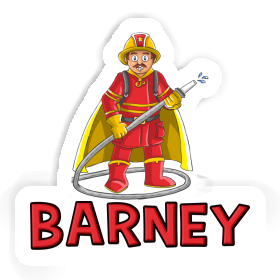 Firefighter Sticker Barney Image