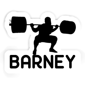 Sticker Barney Weightlifter Image