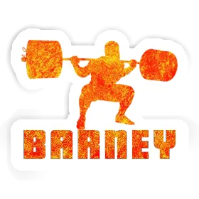 Sticker Barney Weightlifter Image